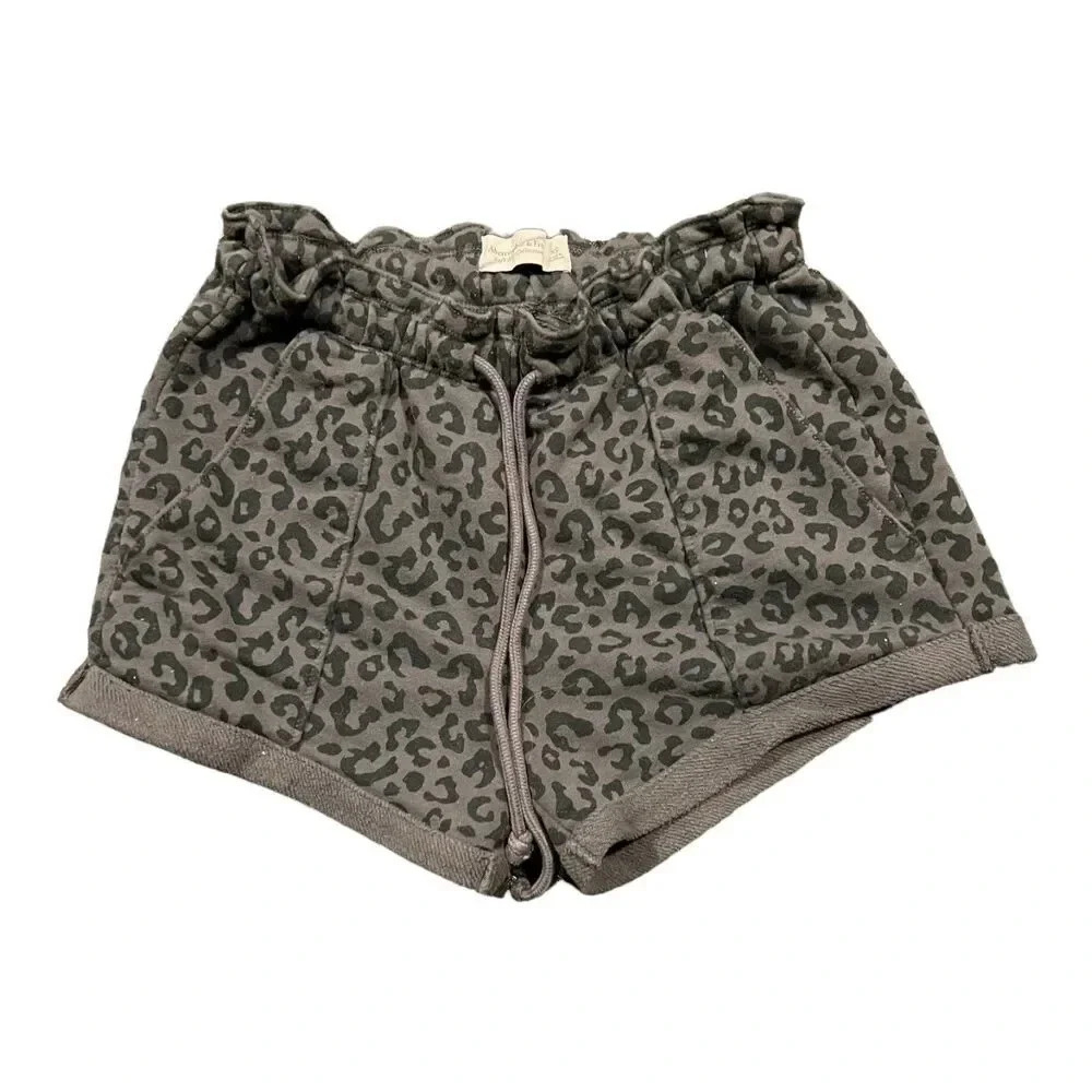 Abercrombie & Fitch Olive Green Leopard Print Women's Shorts